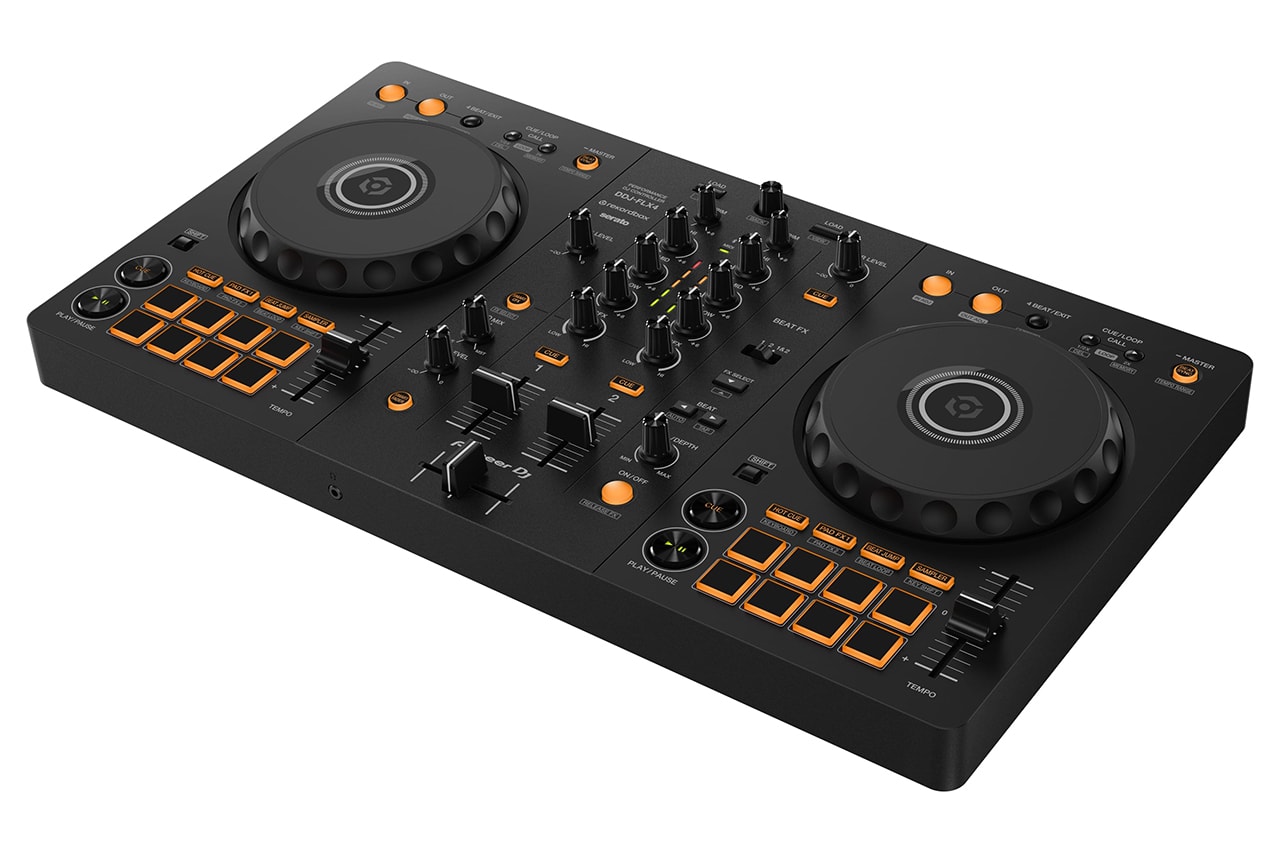 Pioneer DJ Releases DDJ-FLX4 Beginner Controller black orange controller