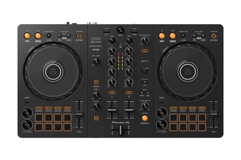 Pioneer DJ Releases DDJ-FLX4 Beginner Controller black orange controller