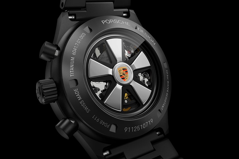 Unique All Black Porsche Design Chronograph Features Five-Spoke Fuchsfelge Automatic Winding Rotor
