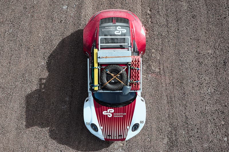 porsche 911 off roader scales chilealn volcano 6000m sea level classic sports car negative 30 degrees red grey white video safari concept