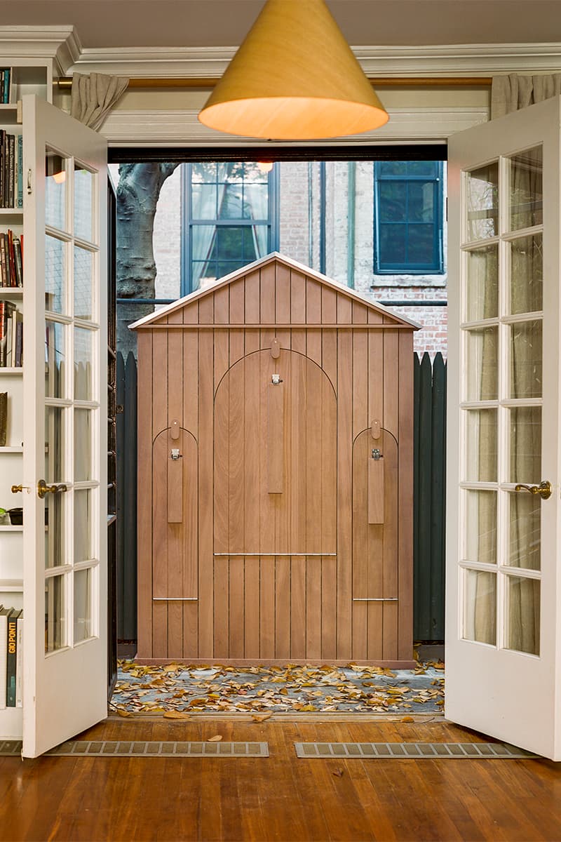 Sam Stewart Disguises Outdoor Table as Simple Garden Shed