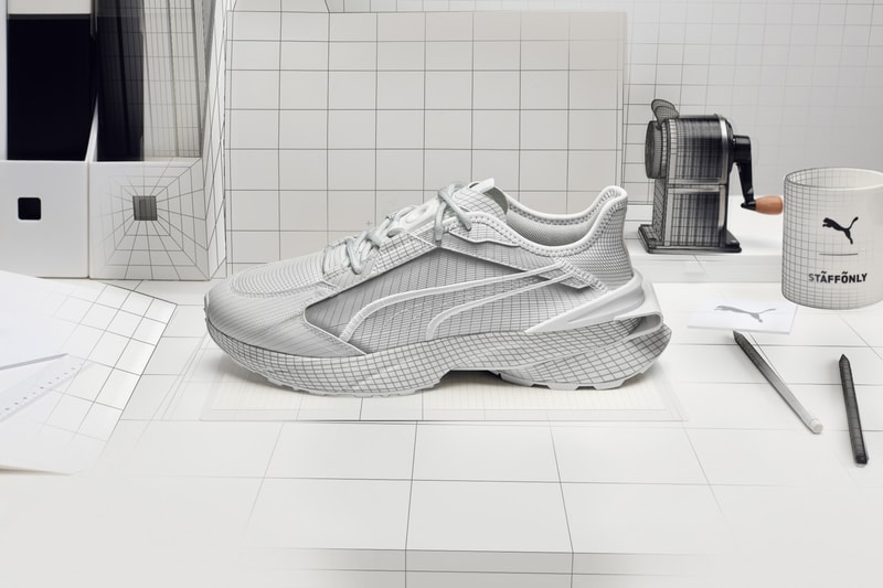 Puma Staffonly collaboration virtual pwrframe wireframe x ray metal fuzz running grid release info date price