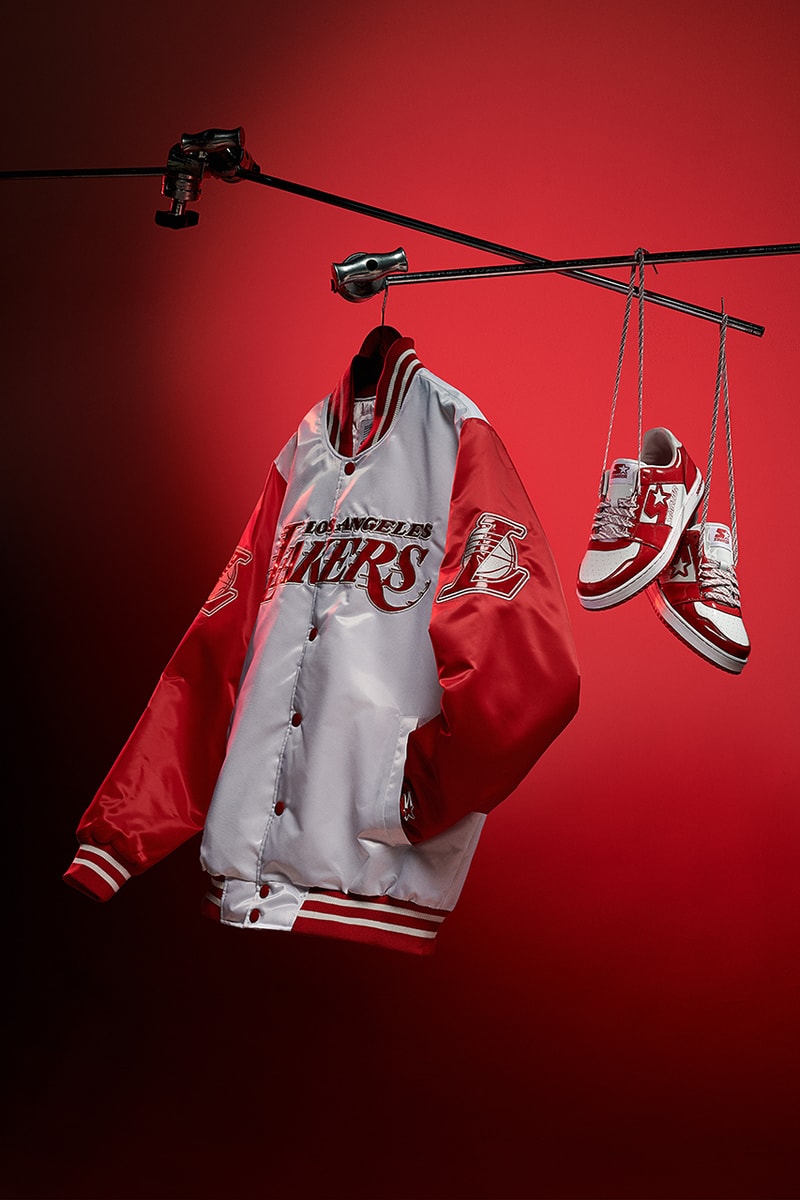 Starter and Ty Mopkins Collab on Festive Capsule jacket shoes red white