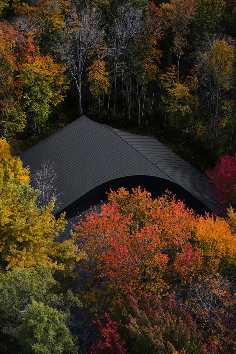 Studio Jean Verville Designs an Eccentric Refuge in the Woods mev cabin montreal canada modern contemporary architecture house memphis