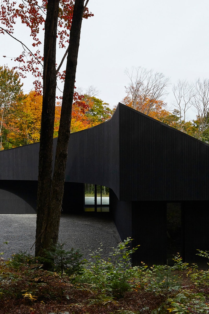 Studio Jean Verville Designs an Eccentric Refuge in the Woods mev cabin montreal canada modern contemporary architecture house memphis