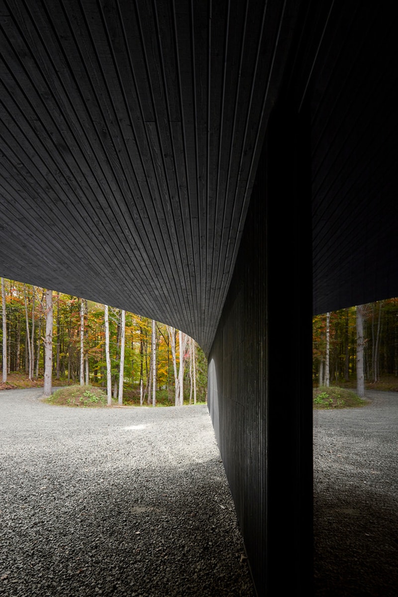 Studio Jean Verville Designs an Eccentric Refuge in the Woods mev cabin montreal canada modern contemporary architecture house memphis