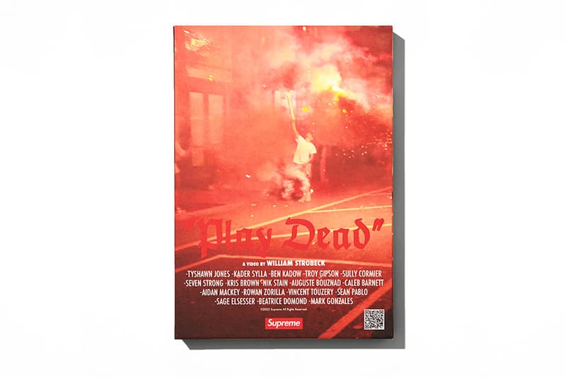 Supreme "Play Dead" Photobook and T-Shirt Drop William strobeck tyshawn jones Nader sylla ben kadow troy Gipson sully Cormier seven strong kris brown Nik stain Auguste bouznad Caleb Barnett Aiden Mackey rowan zorilla Vincent touzery Sean Pablo sage elesser Beatrice domond mark Gonzales