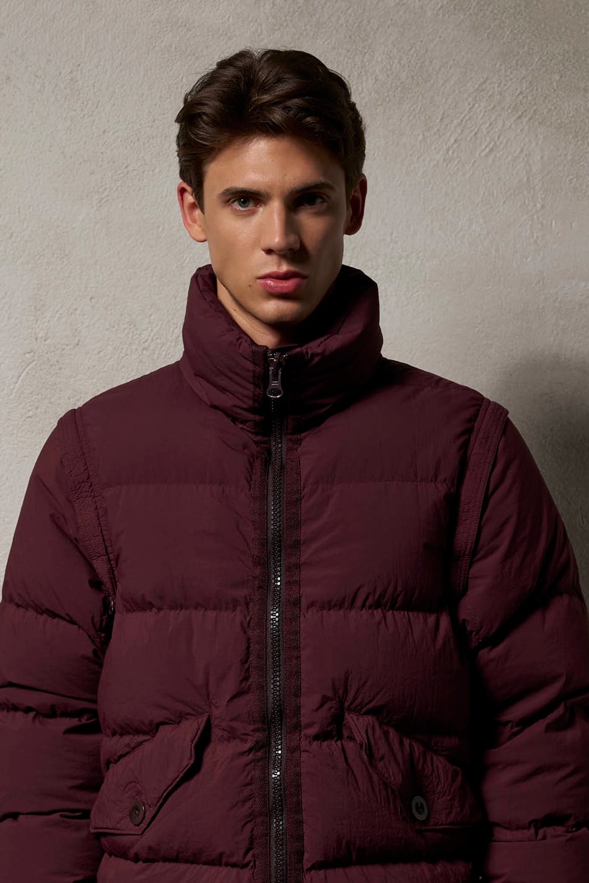 ten c outerwear winter jacket gilet detachable capsule collection nylon tactel ojj aubergine chalk