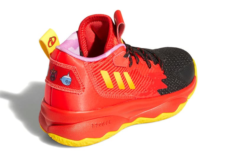 The Incredibles adidas basketball collection red yellow black november 8 NBA WNBA damian lillard candace parker donovan mitchell pixar elastigirl dash jack jack release info date price