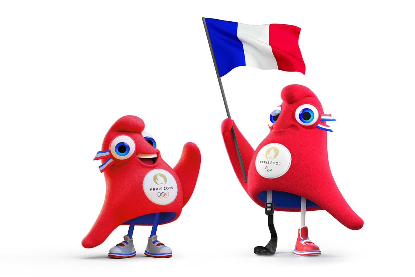 Paris Olympics Paralympics 2024 mascot reveal phryges cartoon red blue white french revolution info news