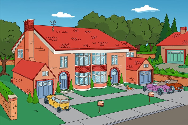 the simpsons house homer marge bart lisa maggie 742 evergreen terrace tudor georgian edwardian art deco semi terraced new build modern minimalist