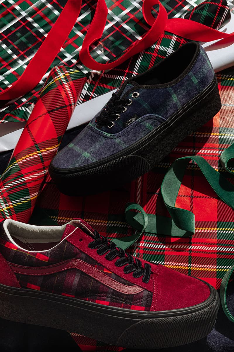 Vans Holiday Pack Old Skool Off The Wall Skateboarding Velvet Plaid Stackform Pack Trainers Sneakers Footwear Fashion