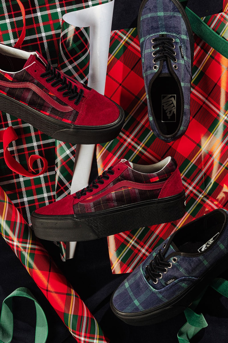 Vans Holiday Pack Old Skool Off The Wall Skateboarding Velvet Plaid Stackform Pack Trainers Sneakers Footwear Fashion