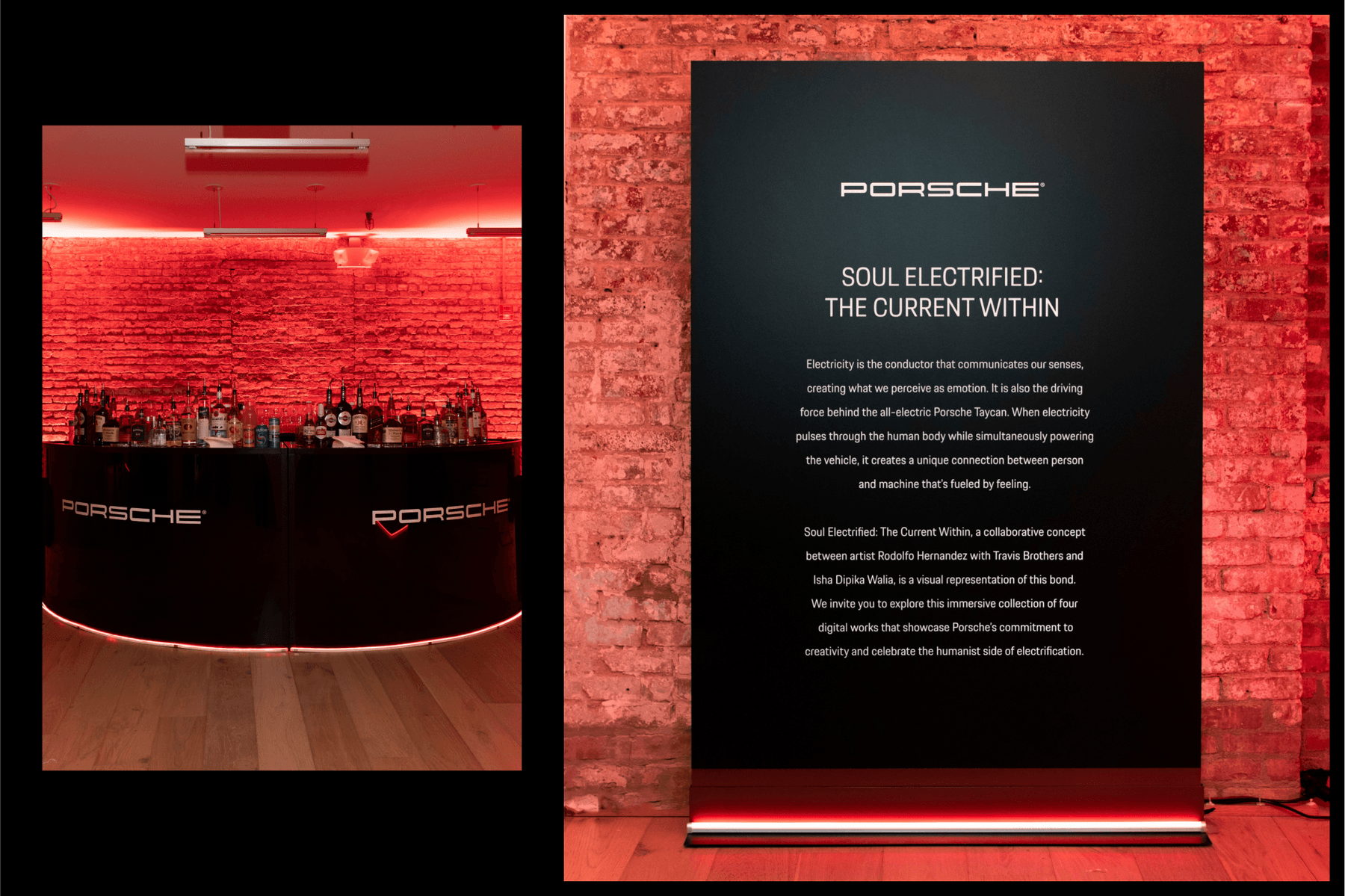 Porsche Soul Electrified: The Current Within Gallery Event HBX DJ Niara Sterling Carmine Red Porsche Taycan Turbo Porsche Taycan Rodolfo Hernandez Travis Brothers Isha Dipika Walia