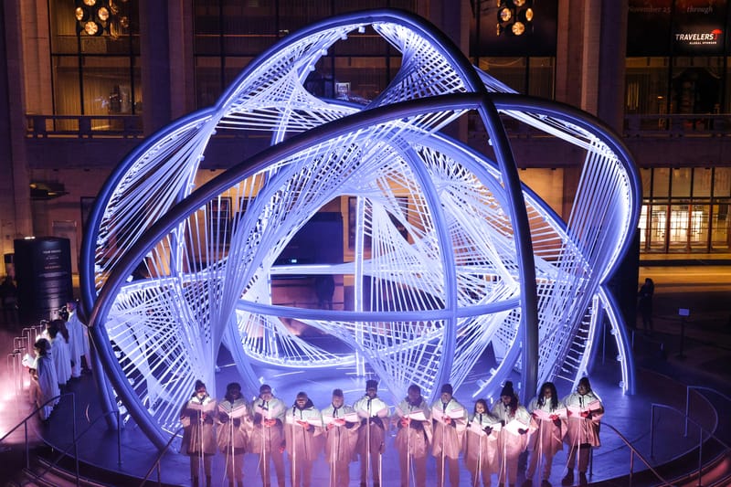 Moët & Chandon Unveils an Es Devlin Sculpture and Brings Out Mariah Carey for a Surprise Performance at Its NYC Holiday Celebration