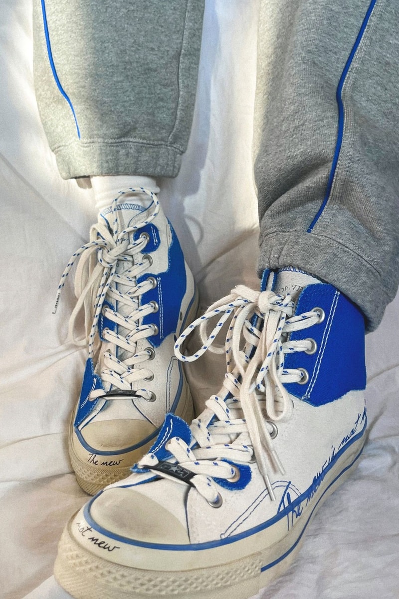 First Look ADER error Converse Chuck 70 apparel distressed blue lookbook high top release info date price
