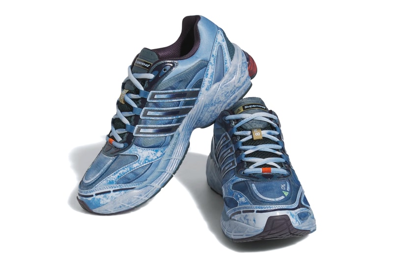 adidas COS Supernova Sneaker Footwear Trainers Shoes Blue Gold Fashion Three Stripe 