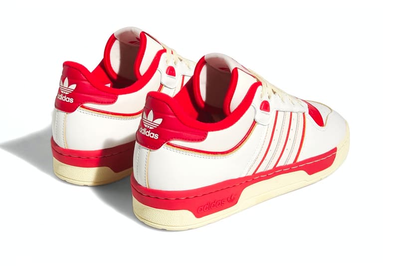 The adidas Rivalry Low 86 Gears up for the Holidays in Candy Cane Colorway red white GZ2557 release info december christmas