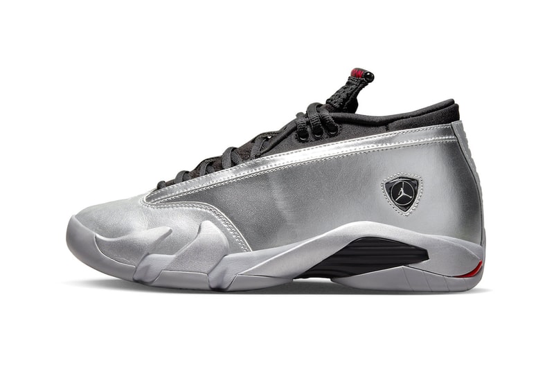 Official Look at the Air Jordan 14 Low "Metallic Silver" DH4121-060 release info womens Fire Red-Wolf Grey-Black jordan brand swoosh michael jordan mj basketball future tin foil nike