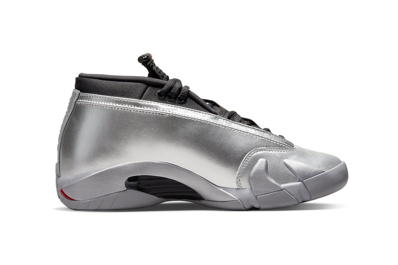 Official Look at the Air Jordan 14 Low "Metallic Silver" DH4121-060 release info womens Fire Red-Wolf Grey-Black jordan brand swoosh michael jordan mj basketball future tin foil nike
