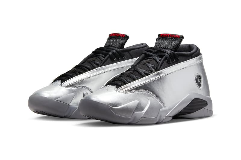 Official Look at the Air Jordan 14 Low "Metallic Silver" DH4121-060 release info womens Fire Red-Wolf Grey-Black jordan brand swoosh michael jordan mj basketball future tin foil nike