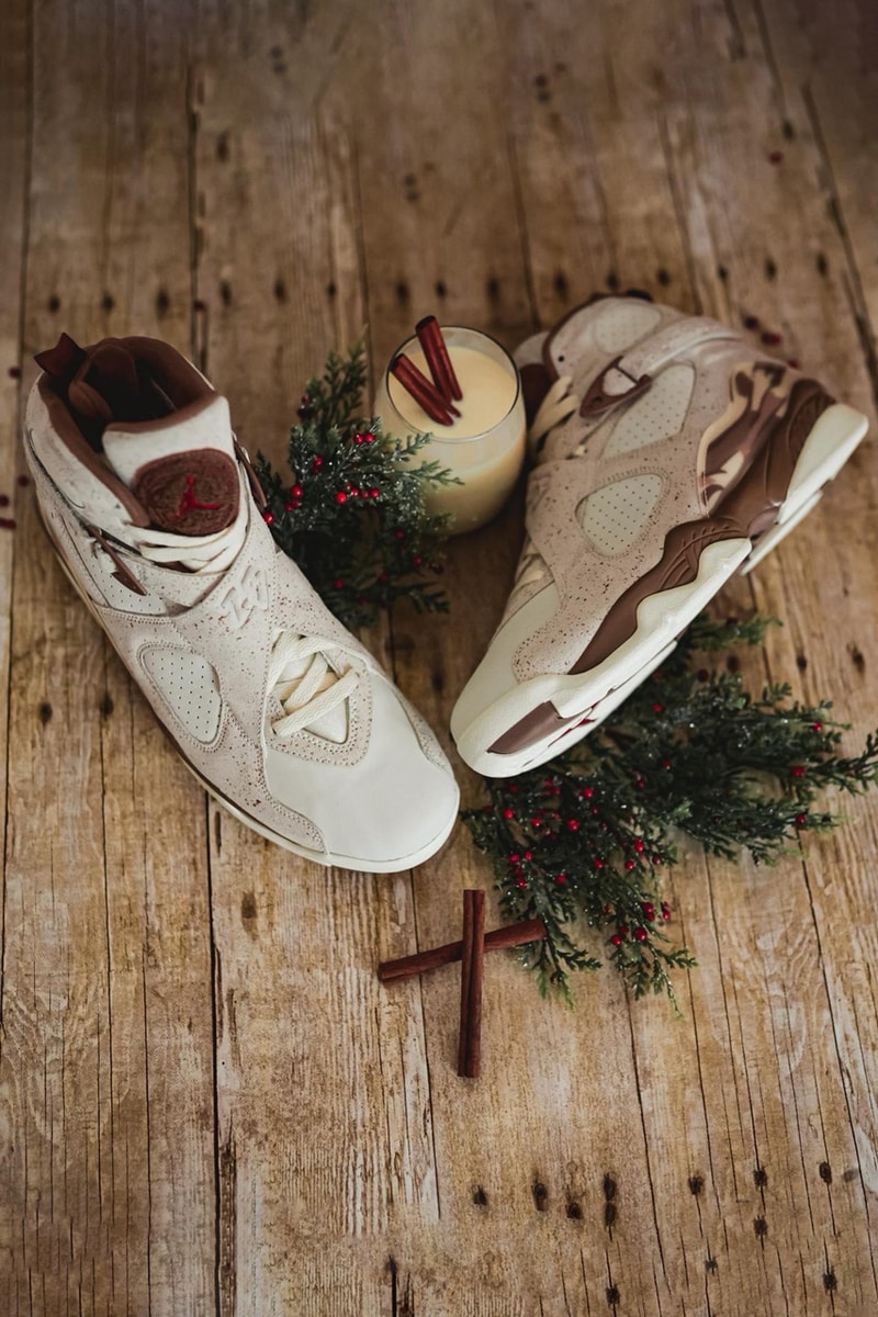 Air Jordan 8 Eight-Nog Sample Pair Photos Info Kelsey Amy Jordan Brand Ric Mestre uninstructed vision eggnog release