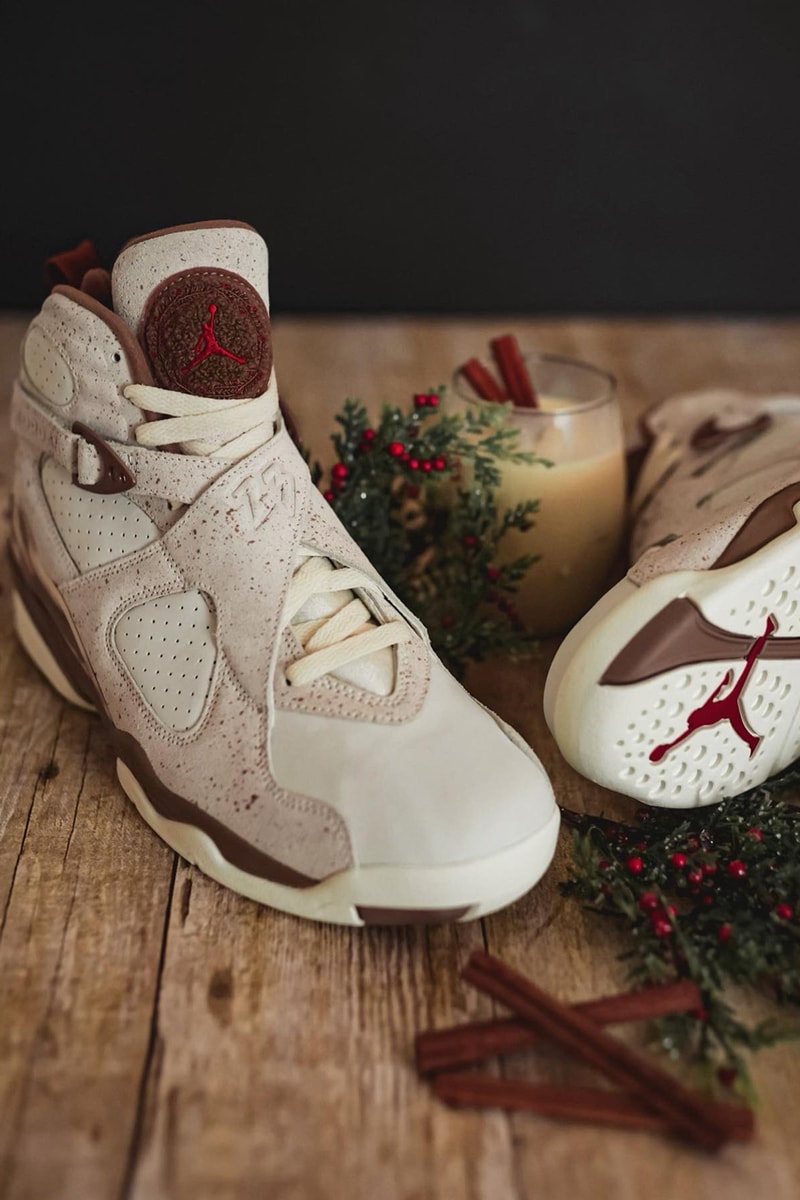Air Jordan 8 Eight-Nog Sample Pair Photos Info Kelsey Amy Jordan Brand Ric Mestre uninstructed vision eggnog release