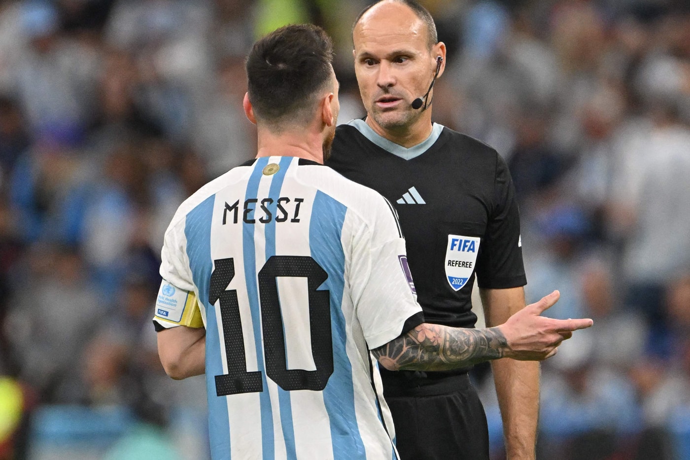 Antonio Mateu Lahoz 2022 fifa world cup quarterfinal argentina netherlands sent home lionel messi complaint tournament info