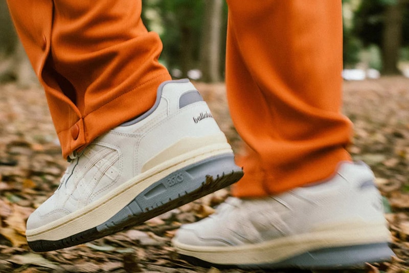ASICS Ballaholic EX89 Sneaker Trainer Footwear Shoes Street Basketball Japanese LA Lakers Cream Leather Grey Overlays