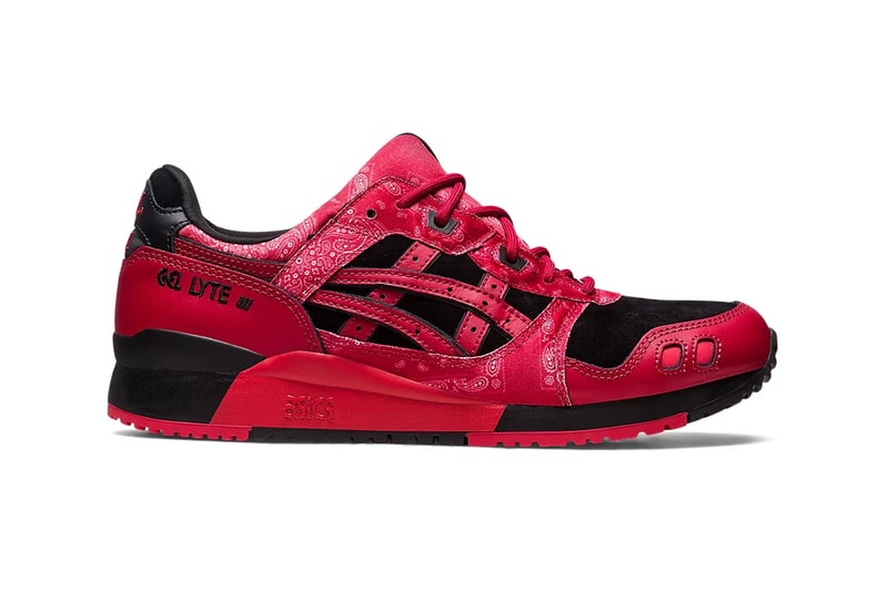 atmos ASICS Gel-Lyte III Black Spider Sneaker Collaboration Shoes Fashion Reggae Music Sneakerheads Red Black Bandana 1201A854-001