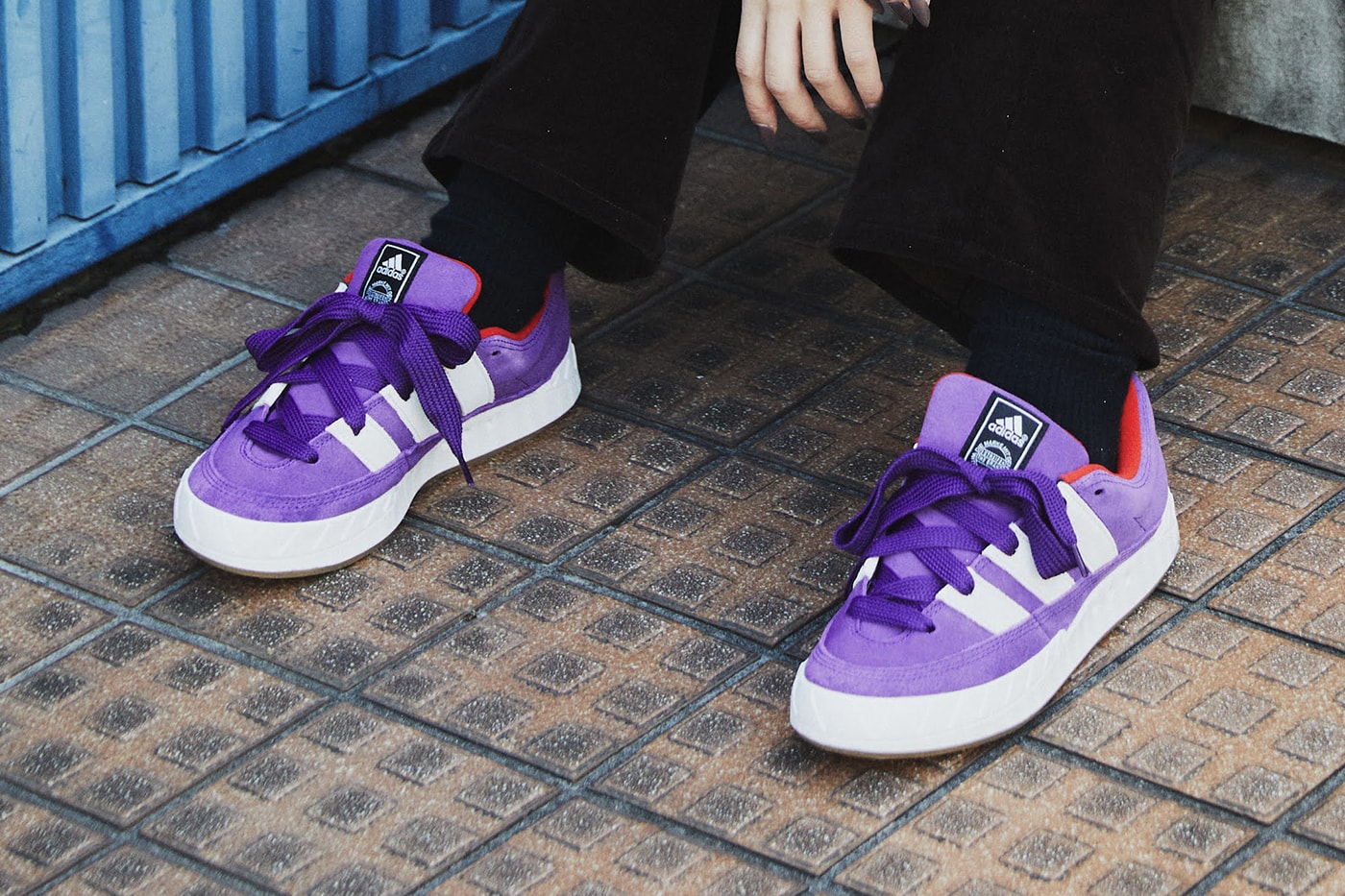 atmos adidas adimatic purple suede fourth colorway harajuku red collaboration release info date price nalu apparel teees