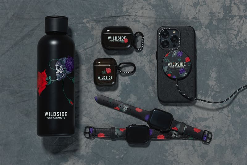 Casetify wildside yohji yamamoto skull rose airpods iphone water bottle watch black red purple leather release info date price