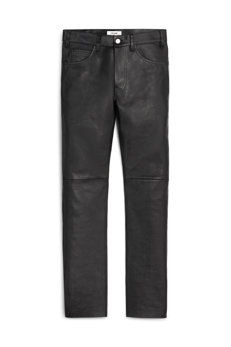 CELINE HOMME Panelled Full-Grain Leather Trousers for Men