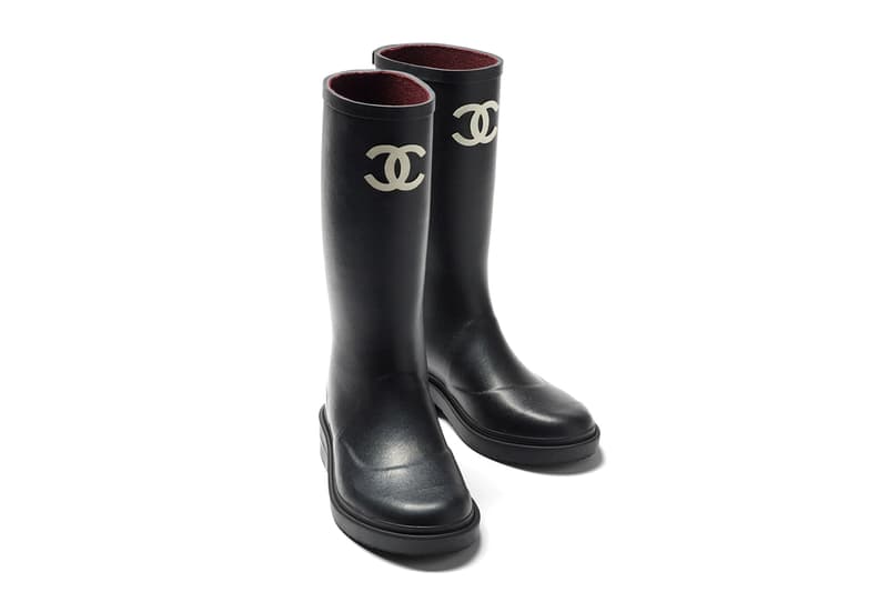 Chanel Caoutchouc Black Wellington Boots Wellies Haute Couture Virginie Viard Runway 