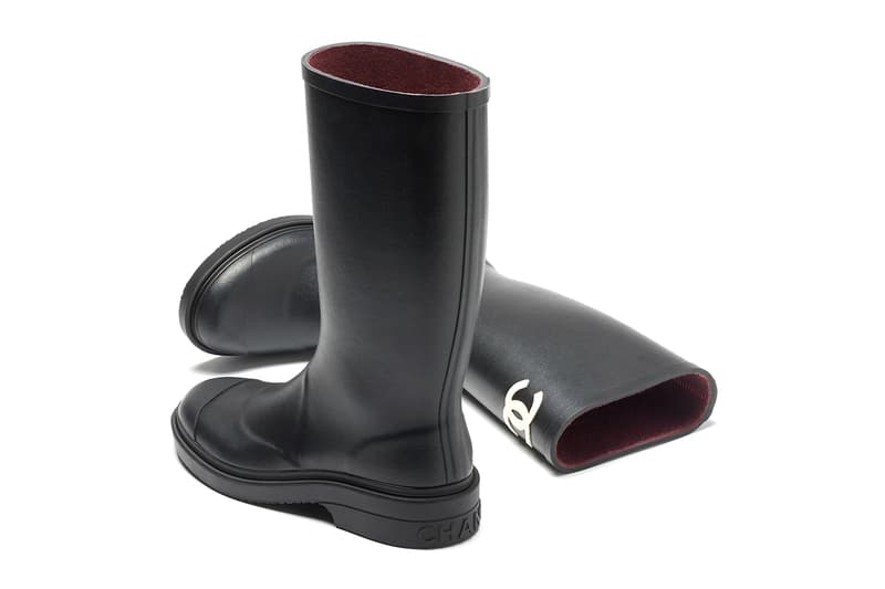 Chanel Caoutchouc Black Wellington Boots Wellies Haute Couture Virginie Viard Runway 