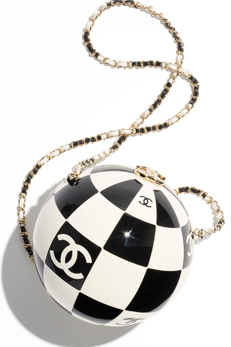 Chanel Minaudiere Bag Collection Racing Bike Helmet Slot Machine Sphere Resin Diamanté Silver-Tone Metal Imitation Pearl Virginie Viard