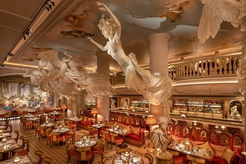 Damien Hirst Sculptures at Bacchanalia London restaurant food artist