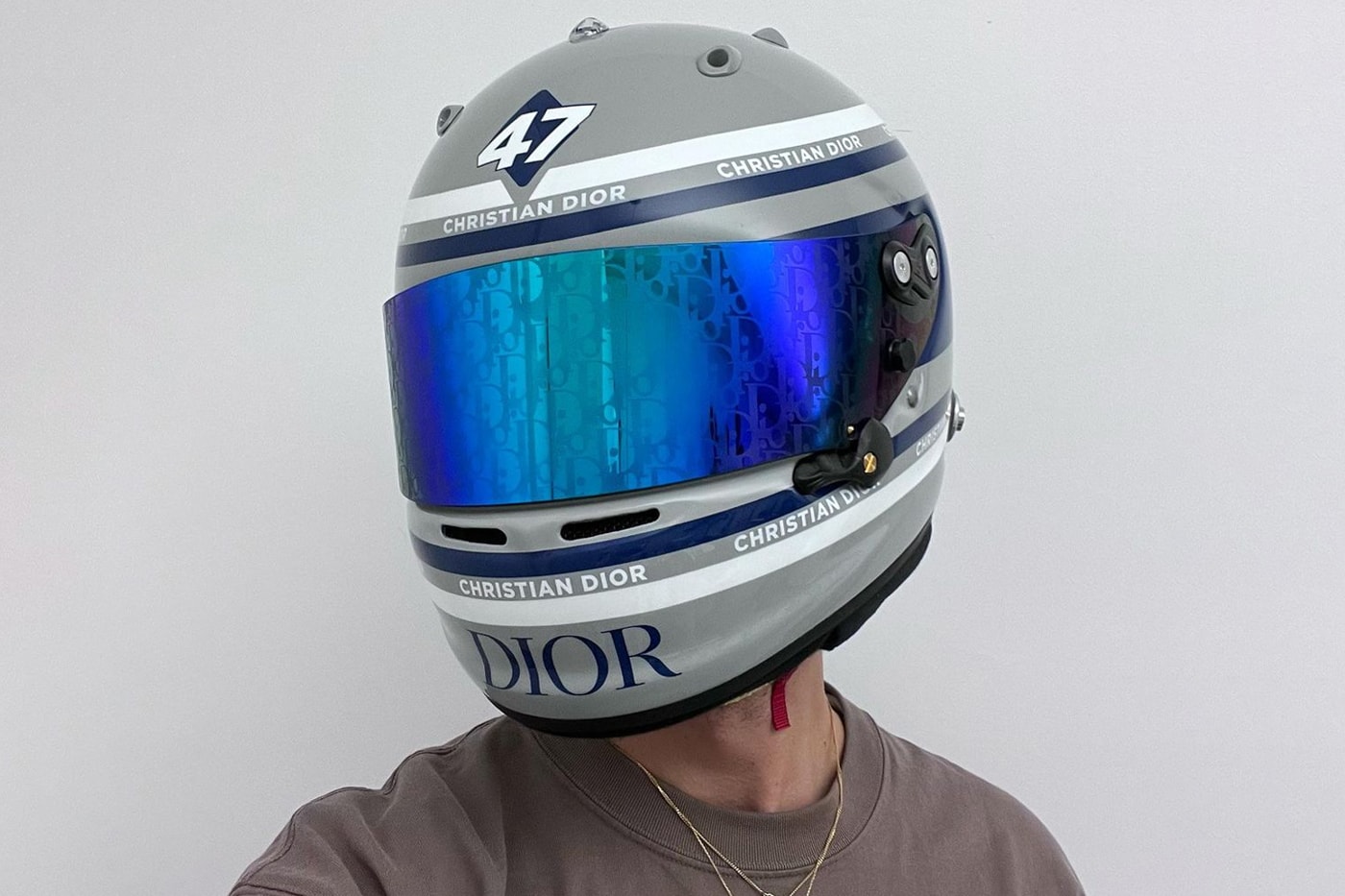 Thibo Denis Dior racing helmet grand turismo 7 gt7 kim jones iridescent release info news