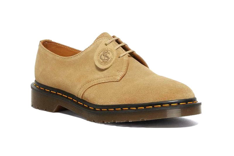 Dr Martens 1461 Made in England Footwear Leeds Green Yellow Pink Beige Suede Leather Yellow Welt Stitching Fashion Shoes Footwear