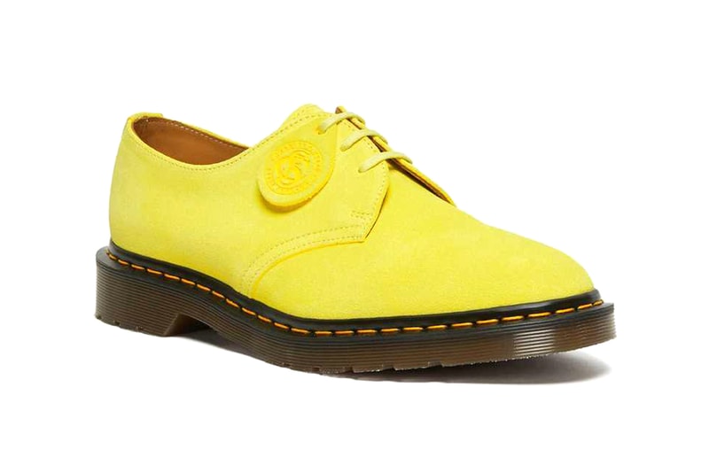 Dr Martens 1461 Made in England Footwear Leeds Green Yellow Pink Beige Suede Leather Yellow Welt Stitching Fashion Shoes Footwear