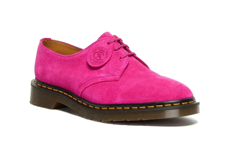 Dr Martens 1461 Made in England Footwear Leeds Green Yellow Pink Beige Suede Leather Yellow Welt Stitching Fashion Shoes Footwear