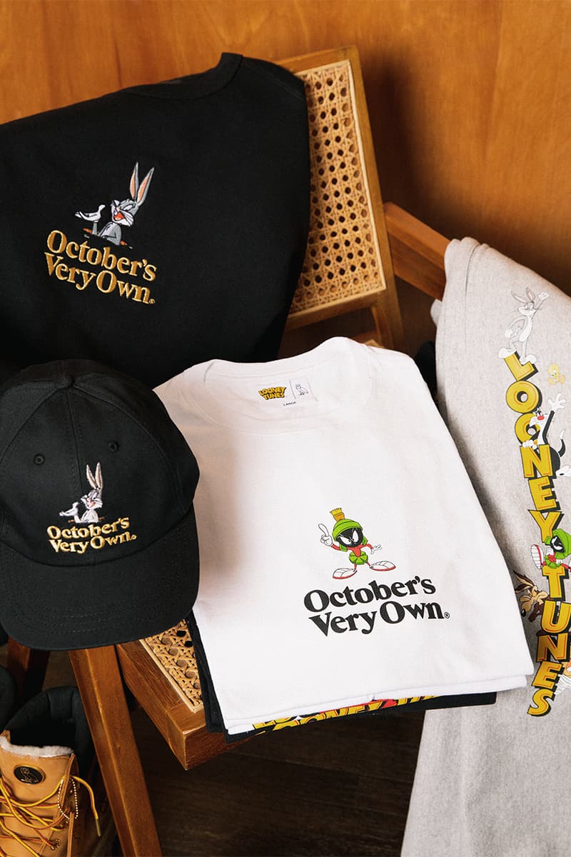 Drake's OVO Connects With LOONEY TUNES for a Nostalgic Collaboration bugs bunny tweety bird tasmanian devil marvin the martian wile e lookbooks toronto cartoons octobers very own amari bailey ncaa ucla bruins