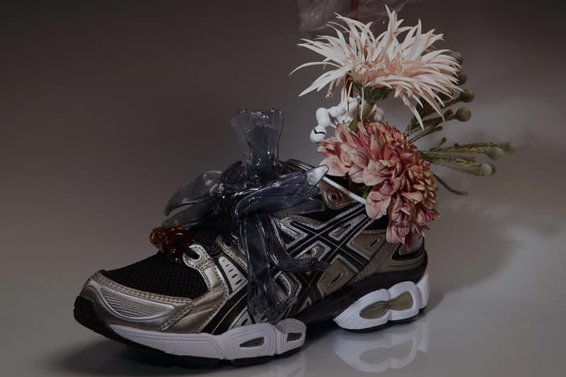 Florence Tetier ASICS GEL NIMBUS 9 frosted almond pure silver white handmade plastic jewelry release date info store list buying guide photos price 