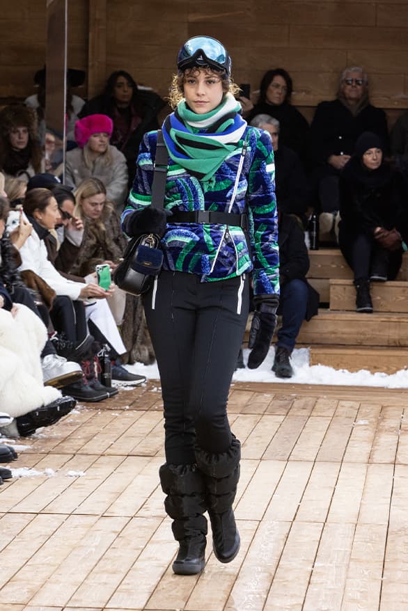 Giorgio Armani Neve FW22 Runway Show Switzerland st Moritz ski snow menswear womenswear