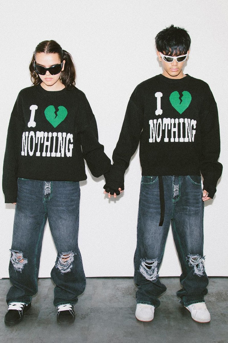 Heaven Can Wait I Love Nothing Fashion London Unknown Denim Gothic Fashion Streetwear Knitwear T-Shirt