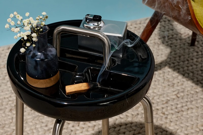 houseplant side table ashtray cannabis gloopy black orange release info date price