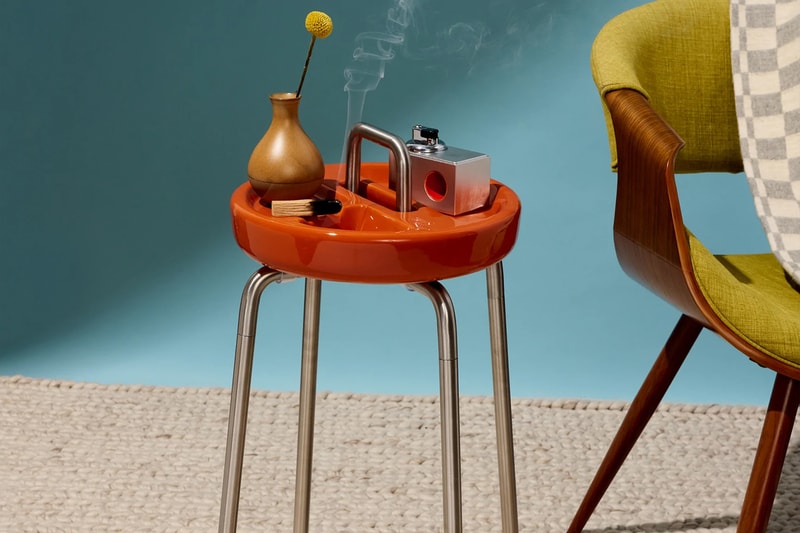houseplant side table ashtray cannabis gloopy black orange release info date price
