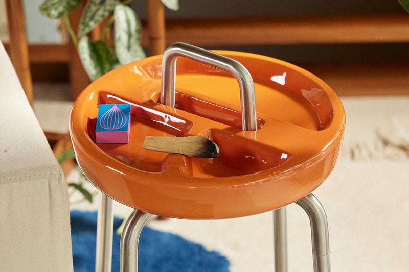houseplant side table ashtray cannabis gloopy black orange release info date price