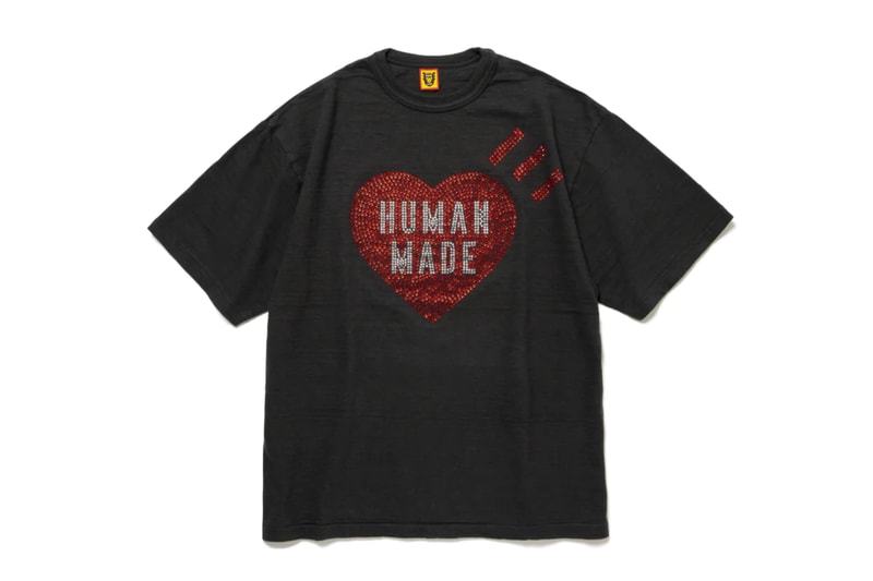 HUMAN MADE Crystal Heart T-shirt Release swarovski crystals rhinestones nigo 
