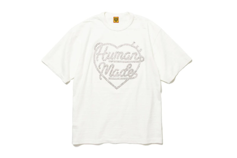 HUMAN MADE Crystal Heart T-shirt Release swarovski crystals rhinestones nigo 